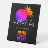 QRコードデジタルメニューカクテルバー 台座サイン (正面)