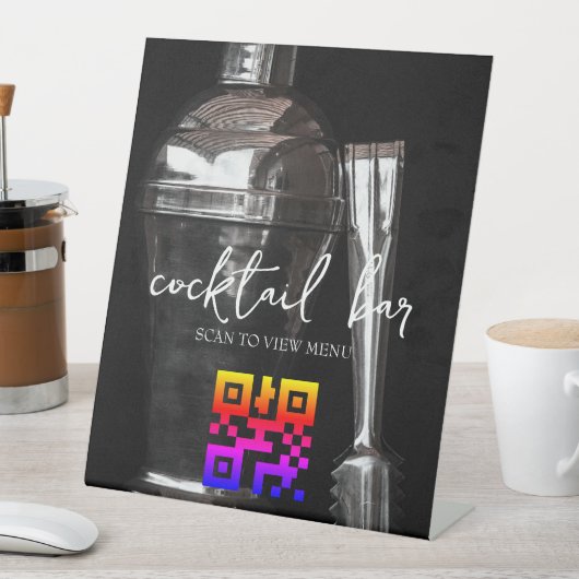QRコードデジタルメニューカクテルバー 台座サイン (インサイチュ)