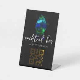 QRコードデジタルメニューカクテルバー 台座サイン