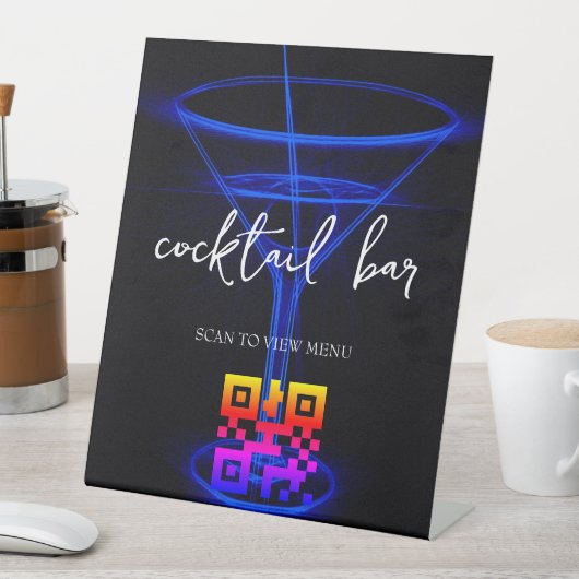 QRコードデジタルメニューカクテルバー 台座サイン (インサイチュ)