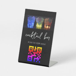 QRコードデジタルメニューカクテルバー 台座サイン
