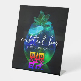 QRコードデジタルメニューカクテルバー 台座サイン