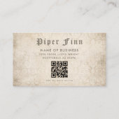 QRコードデマスパーソナライズされたクヴィンテージタトゥーアーティスト 名刺 (裏面)