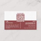 QRコードデュアルカラーデザインヘアサロンロイヤリティカード ロイヤリティカード (裏面)