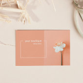 QRコードトレンディーピーチフラワーブティミニマルック 名刺