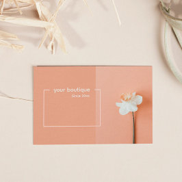 QRコードトレンディーピーチフラワーブティミニマルック 名刺