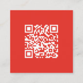 QRコードトレンディー抽象芸術水色クール スクエア名刺 (裏面)