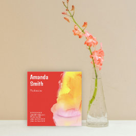 QRコードトレンディー抽象芸術水色クール スクエア名刺