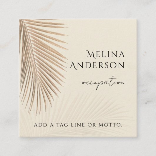 QRコードトロピカルパームスクエアビジネスカード スクエア名刺 (正面)