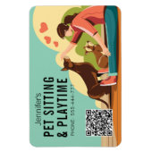 QRコードドッグビジネスでのペティシット&プレイタイム マグネット (縦)