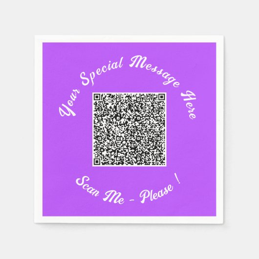 QRコードナプキンとカスタム文字とカラー スタンダードカクテルナプキン (正面)