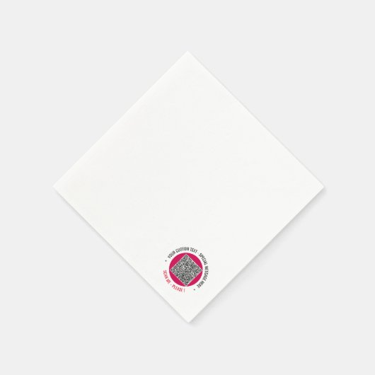 QRコードナプキンの例(カスタム文字) スタンダードカクテルナプキン (角)