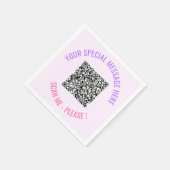 QRコードナプキンカスタムズのテキストと色 スタンダードカクテルナプキン (角)