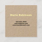 QRコードニュートラルクリームレトロGroovyナチュラルクラフト スクエア名刺 (裏面)