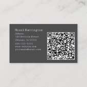 QRコードニュートラル抽象芸術名刺ソフトグレー 名刺