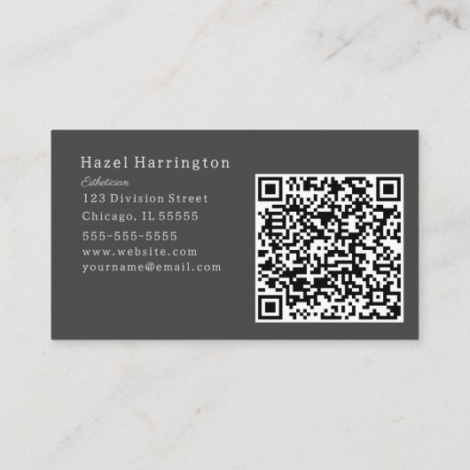 QRコードニュートラル抽象芸術名刺ソフトグレー 名刺 (裏面)