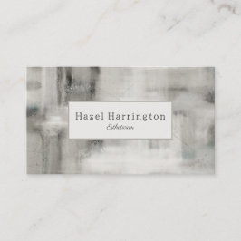 QRコードニュートラル抽象芸術名刺ソフトグレー 名刺