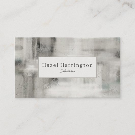 QRコードニュートラル抽象芸術名刺ソフトグレー 名刺 (正面)