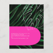 QRコードネオンアーチモノグラムトロピカルズ結婚ズ エンクロージャーカード (裏面)