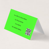 QRコードネオングリーンモダンカラフルイベントクール 名刺 (裏面)