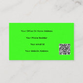 QRコードネオングリーンモダンカラフルイベント計画 名刺 (裏面)