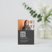 QRコードネットワークロゴモダンの実在資産Busine 名刺 (スタンド正面)