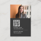 QRコードネットワークロゴモダンの実在資産Busine 名刺 (正面)