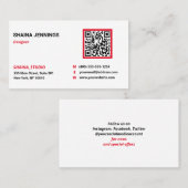 QRコードネットワーモダンク(黒赤) 名刺 (正面/裏面)