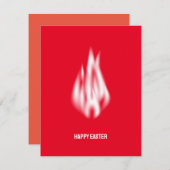 Qrコードハッピーイースターソフトホワイトフレーム シーズンカード (正面/裏面)