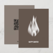 Qrコードハッピーイースターソフトホワイトフレーム シーズンカード (正面/裏面)