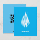 Qrコードハッピーイースターソフトホワイトフレーム シーズンカード (正面/裏面)