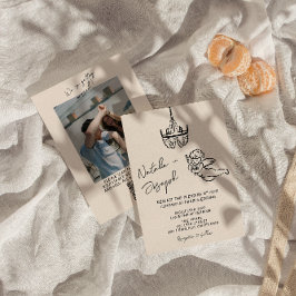 QRコードハンドドロー書ドCupid写真結婚の 招待状