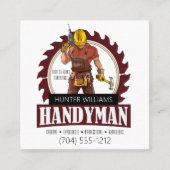 QRコードハンドモダンマン保守ツ素朴ール スクエア名刺 (正面)