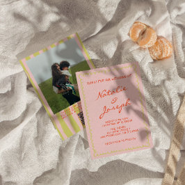 QRコードハンド書プリ写真結婚の 招待状