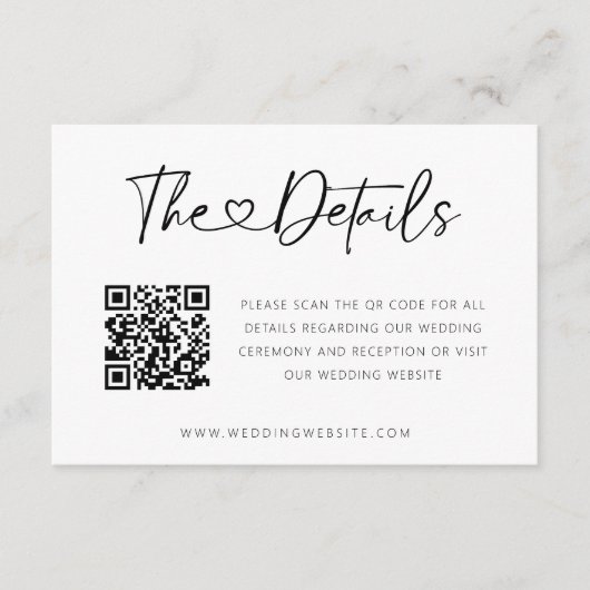 QRコードハートフォントミニマルエンクロージャカード エンクロージャーカード (正面)