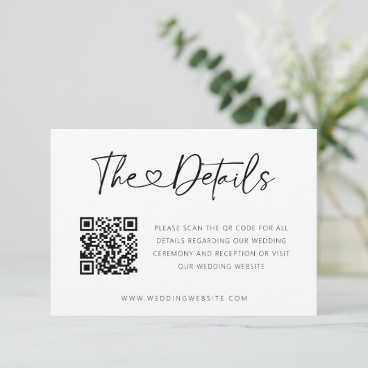 QRコードハートフォントミニマルエンクロージャカード エンクロージャーカード (スタンド正面)