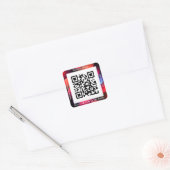 QRコードバス。名前Webサイトのプロモーション、幾何学的/白色 スクエアシール (封筒)