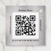 QRコードバス。名前Webサイトプロモーション、ブラシ付きシルバー フェイバータグ (裏面)