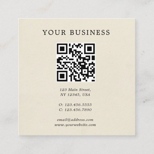 QRコードバタフライボタニカルスクウェア スクエア名刺 (裏面)