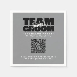QRコードバチュラーパーティドリンク買チームグルームブレュー スタンダードカクテルナプキン