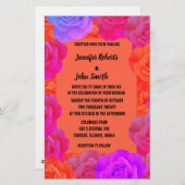 QRコードバラピンクオレンジパープルフローラ結婚ズ 便箋 (正面/裏面)