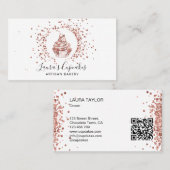 QRコードバラ金ゴールドカップケーキベーカリーシェフケーキ 名刺 (正面/裏面)