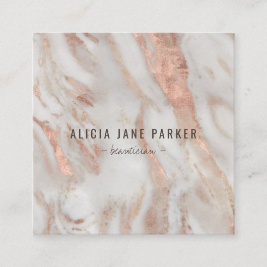 QRコードバラ金ゴールド大理石エレガントプロフェッショナル スクエア名刺 (正面)