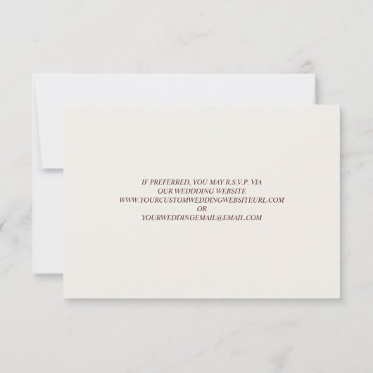 QRコードバーガンディーアネモーンアーチフローラ結婚式RSVP 出欠カード (裏面)