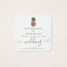 QRコードパイナップルフローラ結婚式招待状