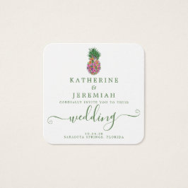 QRコードパイナップルフローラ結婚式招待状