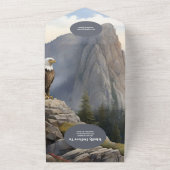 QRコードパインツリーフォレ素朴ストウォーター結婚カラー オールインワン招待状 (外側)