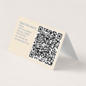 QRコードパステル折り畳み名刺芸術的 名刺 (裏面)