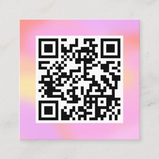 QRコードパモダンステルかわいらしピンクボホフェミニン スクエア名刺 (正面)