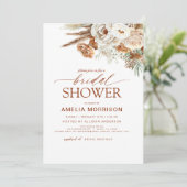 QRコードパンパスグラステラコッタブライダルシャワー 招待状 (スタンド正面)